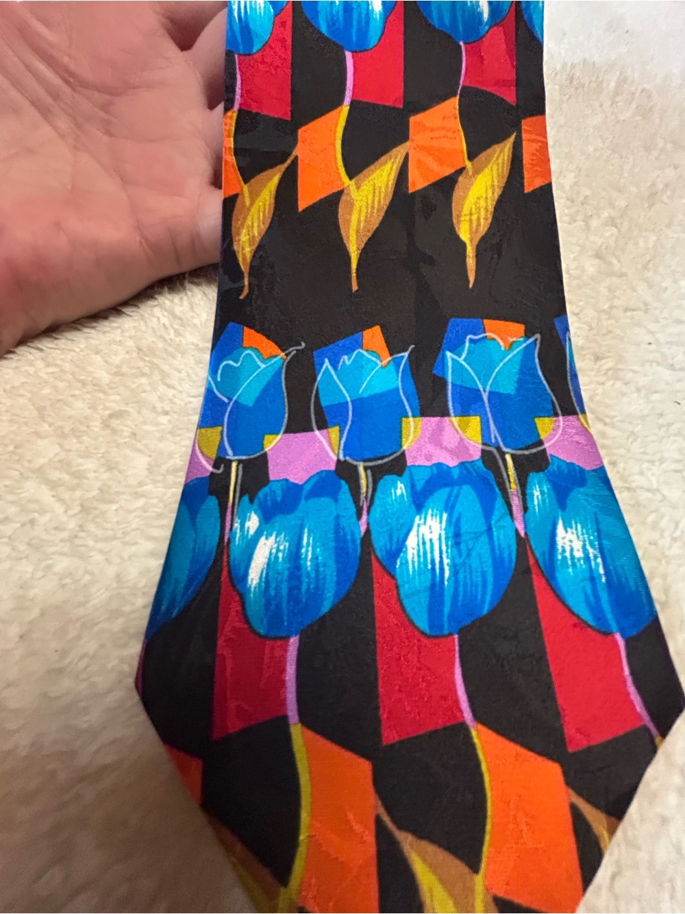 🎁3 for $30 - Blue Tulips Necktie